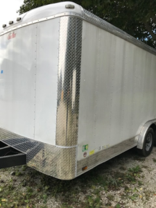 A repaired trailer body.